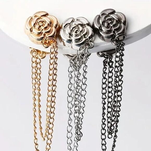 Camellia Flower Chains T-Shirt Shortening Adjustable Sleeve Hem Magnetic Fixing - Picture 3 of 7